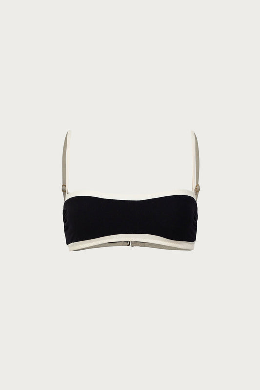 Colorblock - Bandeau And Bottom (Black/Cream)