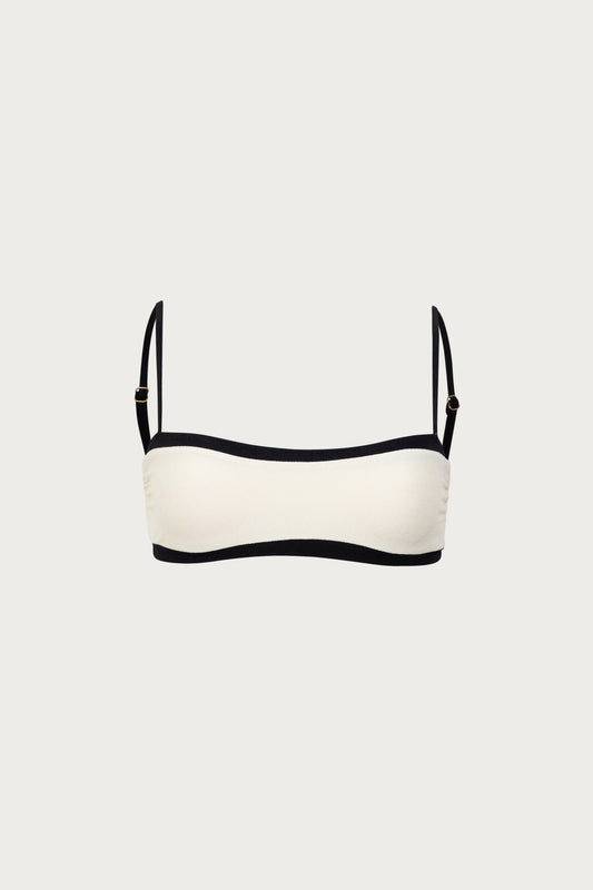 Colorblock - Bandeau And Bottom (Cream/Black)