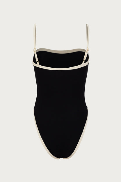 Colorblock One Piece (Black/Cream)