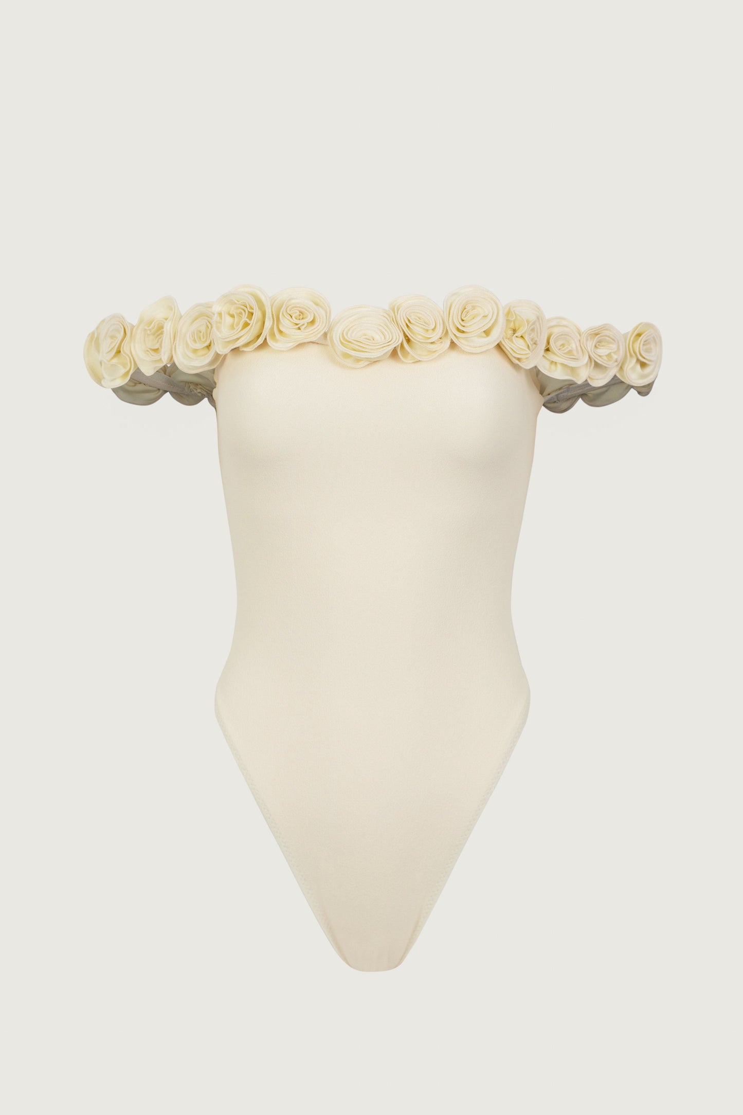 Rosette Off Shoulder One Piece (Cream/Cream)