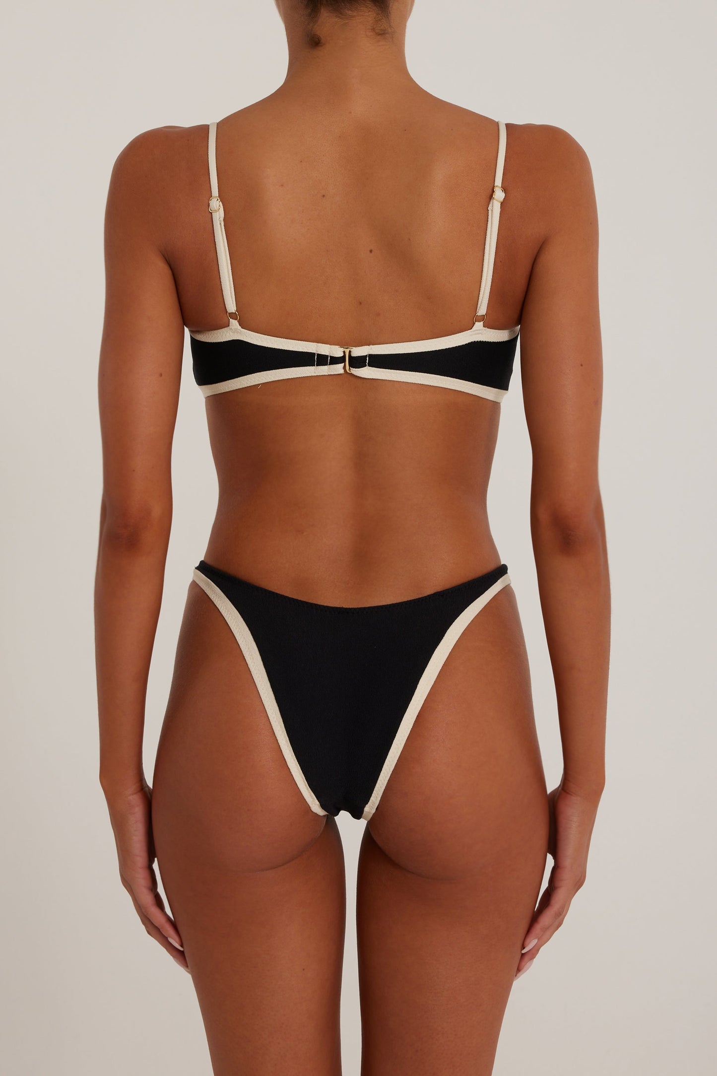 Colorblock - Bandeau And Bottom (Black/Cream)