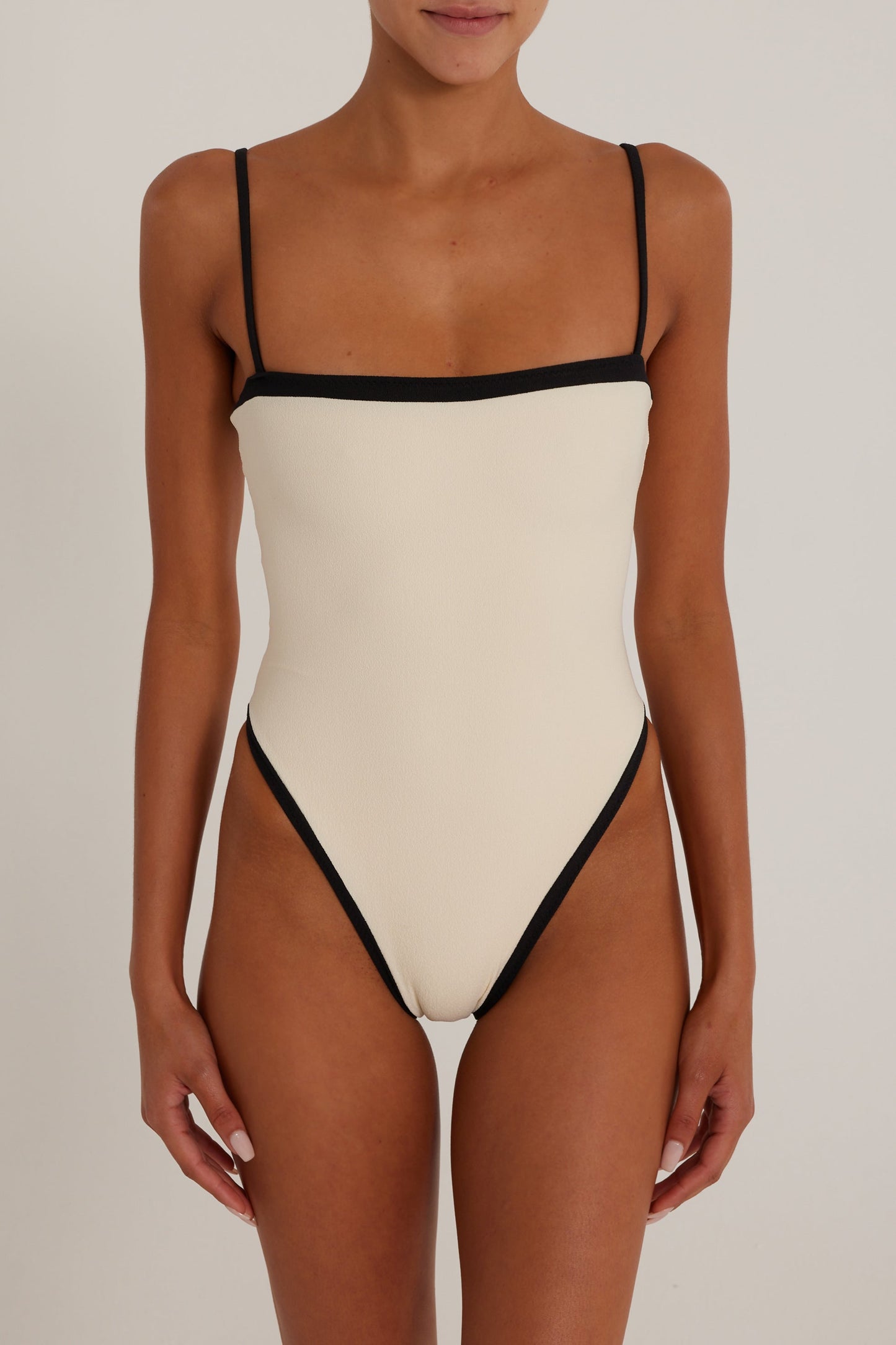 Colorblock One Piece (Cream/Black)