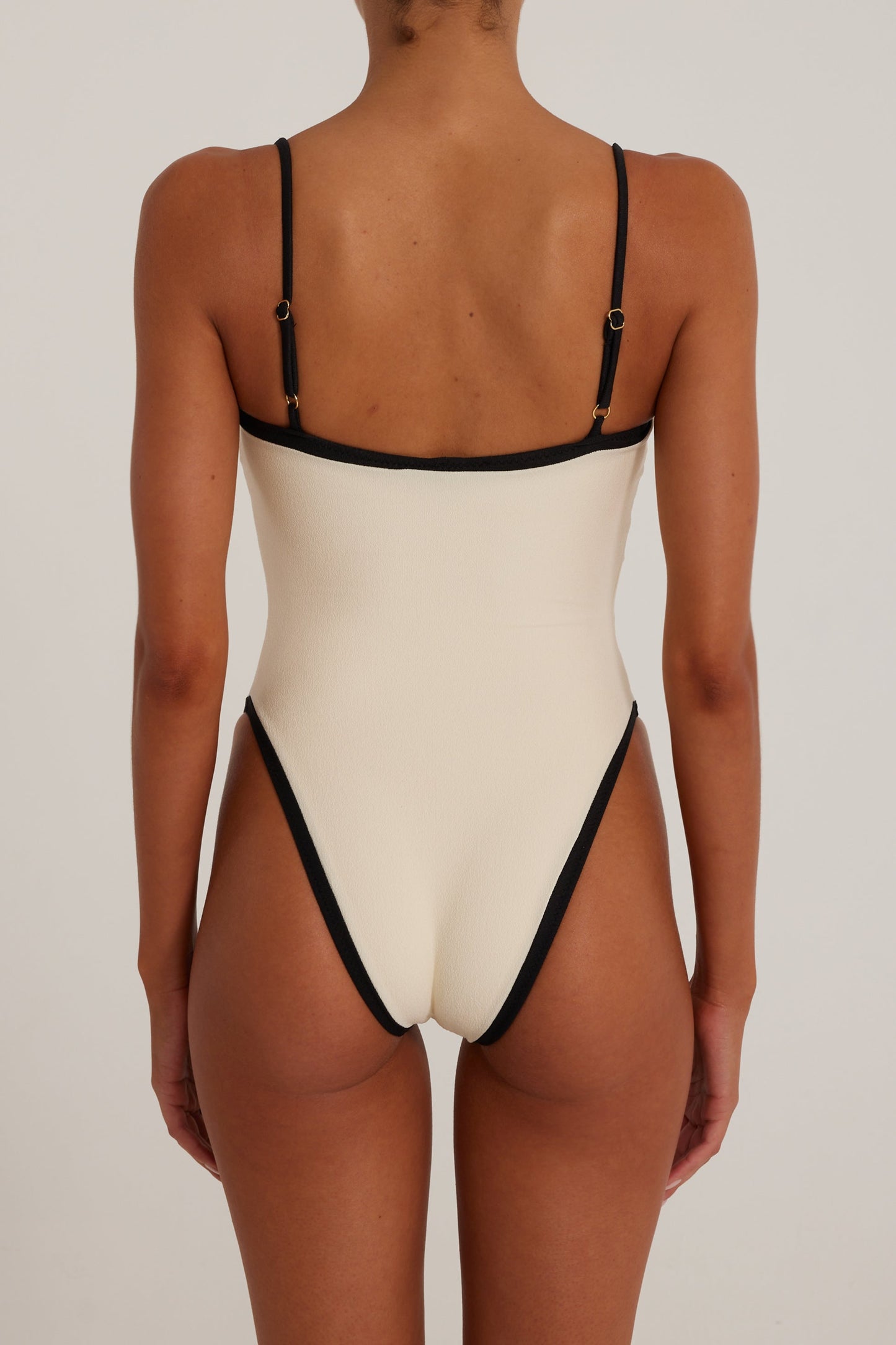 Colorblock One Piece (Cream/Black)