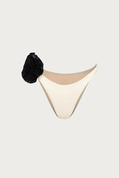 Rose Bandeau And Bottom (Cream/Black)