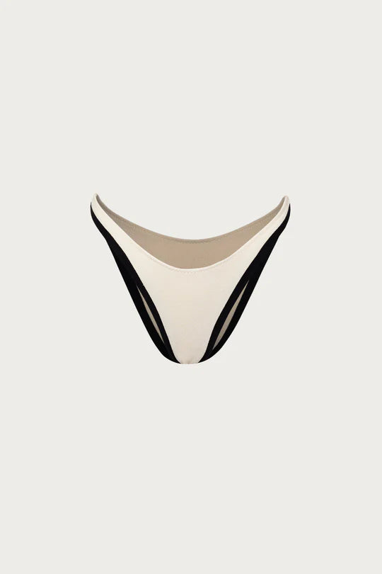 Colorblock - Bandeau And Bottom (Cream/Black)