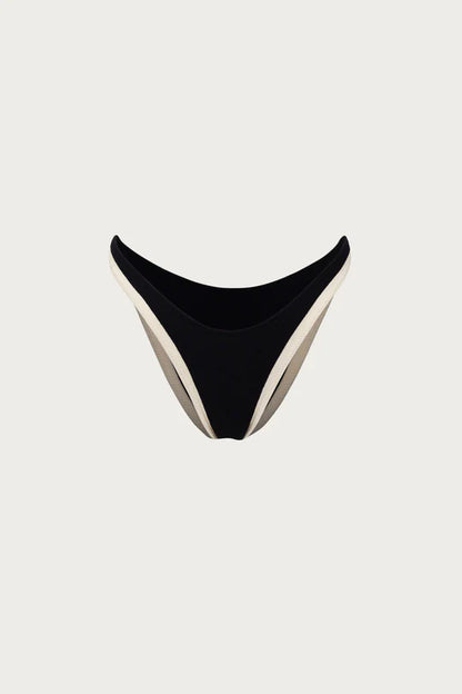 Colorblock - Bandeau And Bottom (Black/Cream)