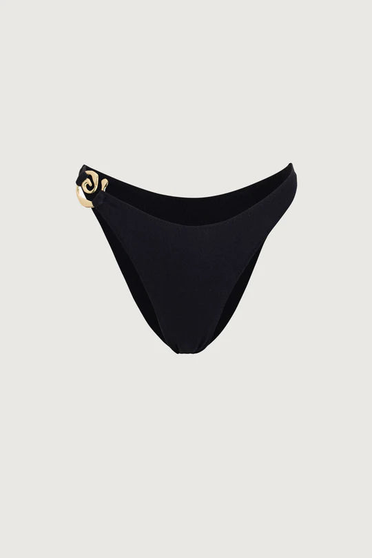 Spiral Bandeau And Bottom (Black)